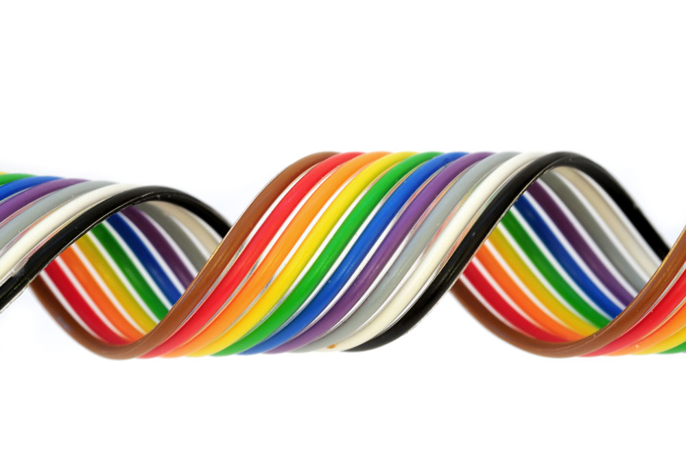 A colorful flat cable