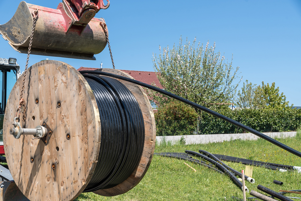 Image: cable drum with underground cables