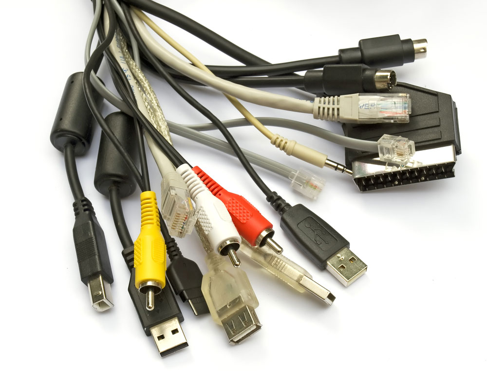 Serial data cables with different ports